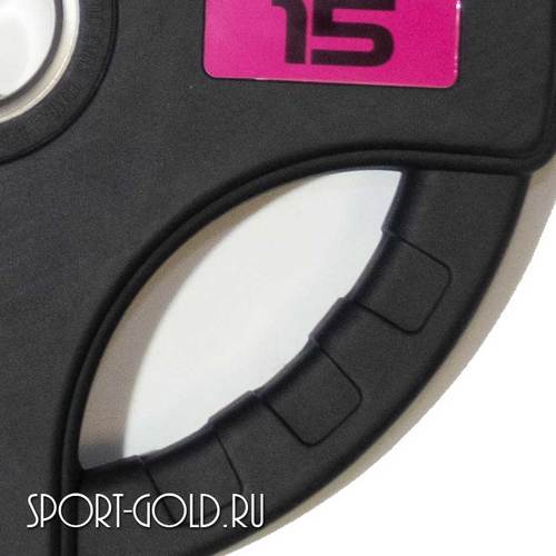 Диски для штанги Original FitTools Олимпийские обрезиненные черные с двумя хватами Фото 1 (фото, вид 1)