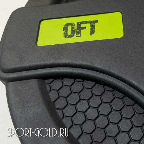 Диски для штанги Original FitTools Олимпийские обрезиненные черные с двумя хватами Фото 2