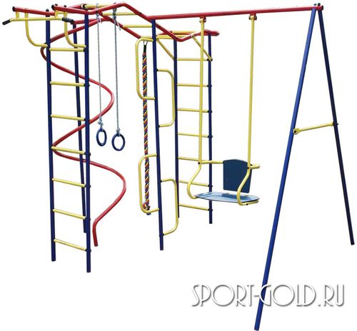 Детский спортивный комплекс для дачи ПИОНЕР Вираж со спиралью
