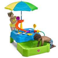 Столик для игр с водой Step2 Водопад-2 - двухуровневый, с зонтиком и бассейном