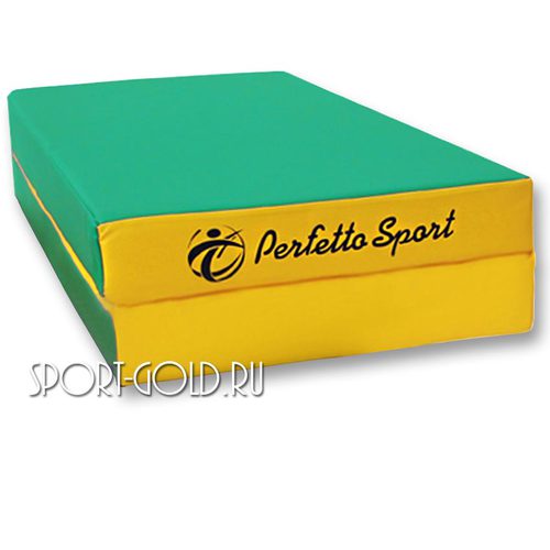 Спортивный мат PERFETTO SPORT №3, 100х100х10 см, 1 сложение Зелено-желтый